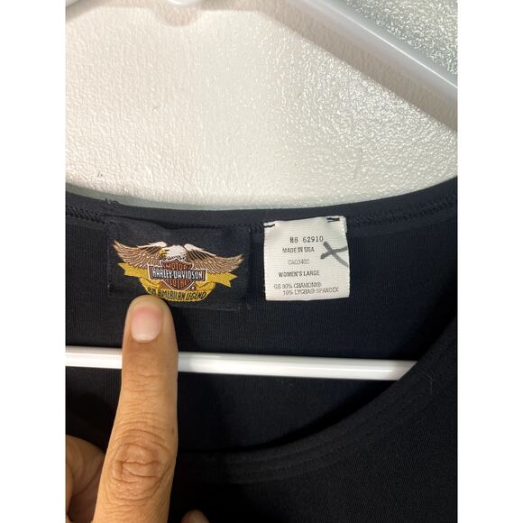 Vintage Y2K Harley Davidson Women's Baby Tee Size M Stretchy - Picture 3 of 3